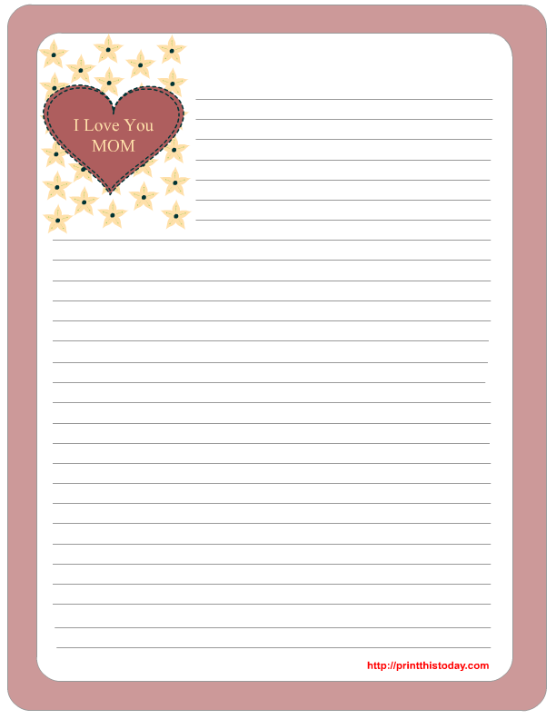 Free Printable Mother s Day Writing Paper Stationery