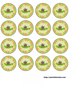 Free Printable Pea Pod Baby Shower Labels (African American)