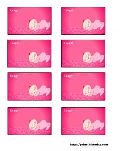 Free Printable Girl Baby Shower Labels (Caucasian)
