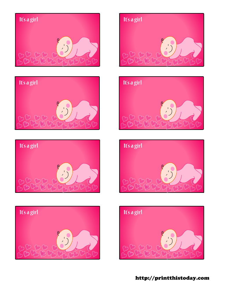 free printable girl baby shower labels