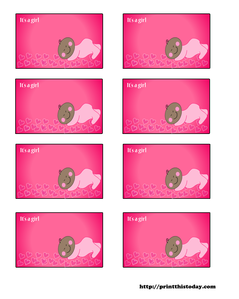 Free Printable Girl Baby Shower Labels