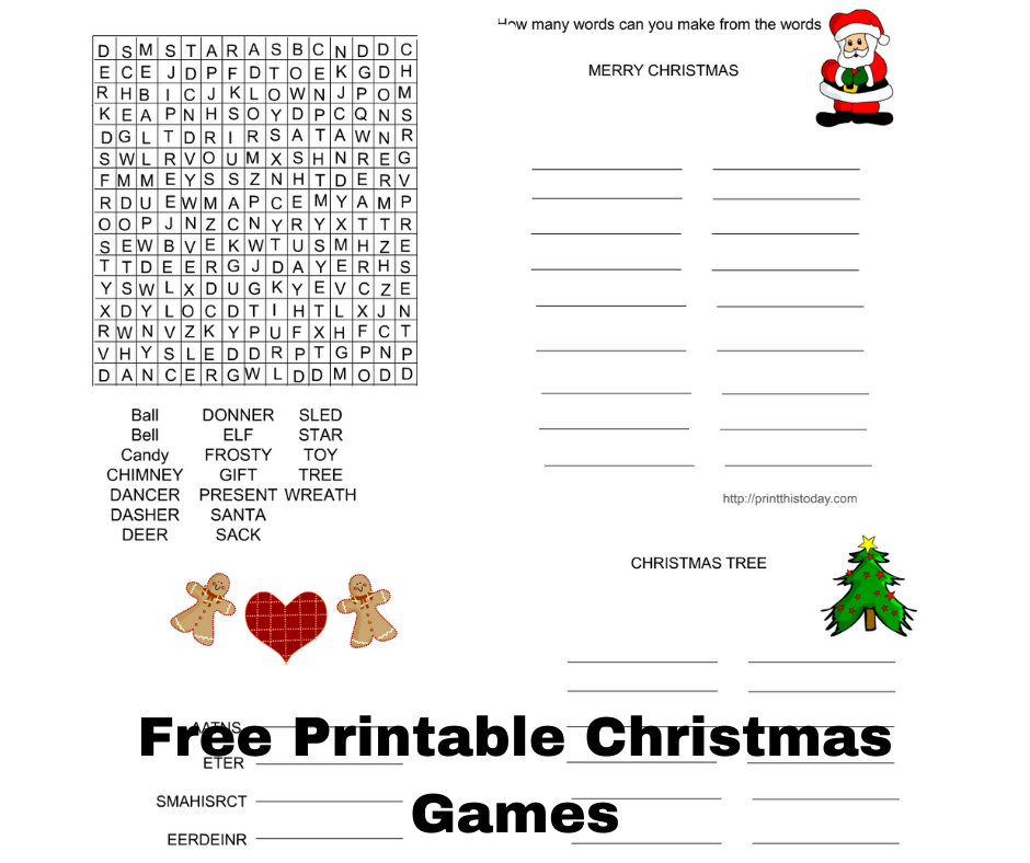 Free Printable Christmas Games