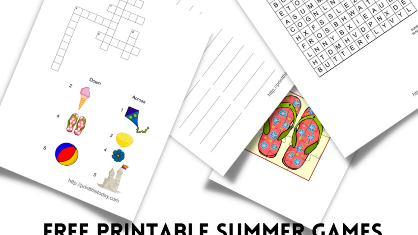 Free Printable Summer Games, Puzzles, and Activities