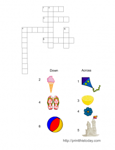 free printable summer crossword puzzle game