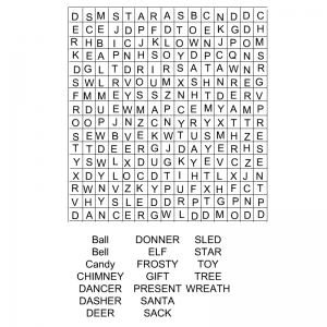 Free Printable Christmas Word Search Game