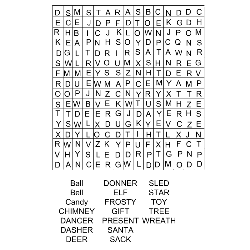 free christmas word games for adults