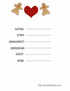 Christmas Word Scramble Game Printable