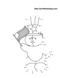 Fourth of july dot to dot worksheet