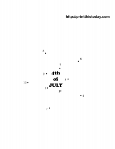 Free printable dot to dot worksheet for 4th july
