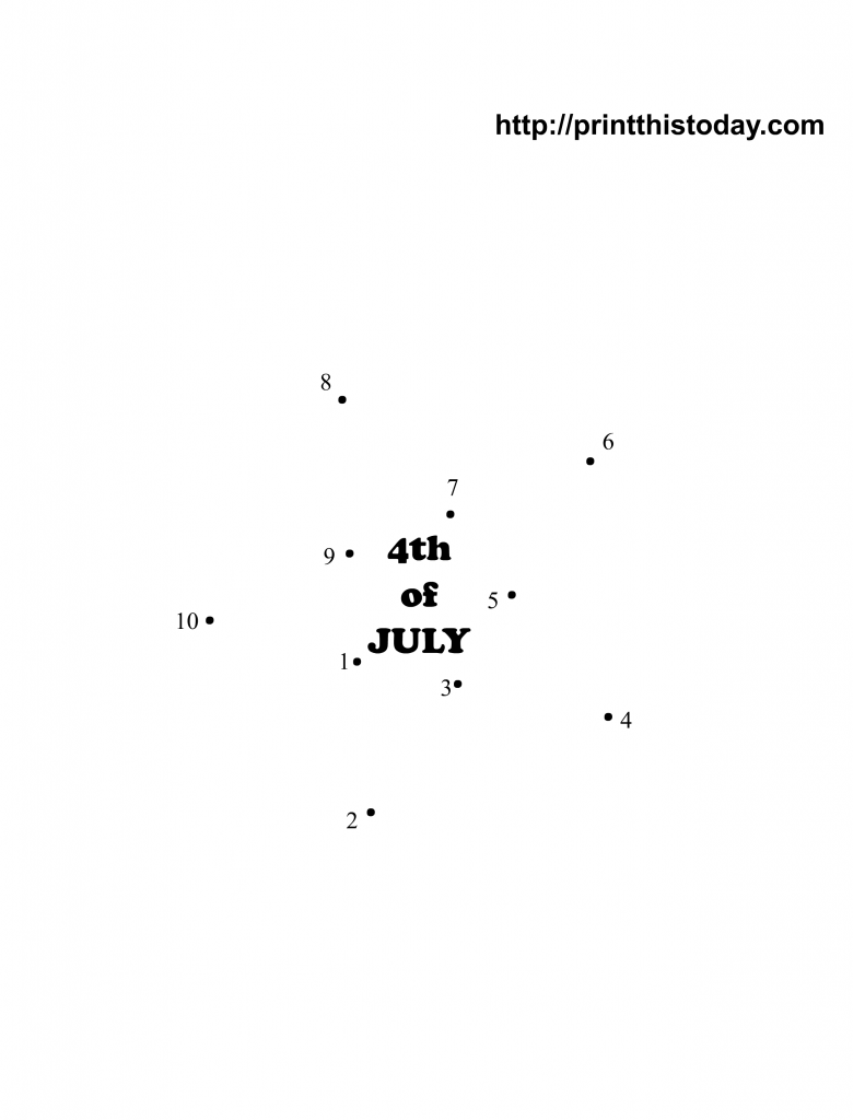 Free Printable 4th of July dot to dot Worksheets
