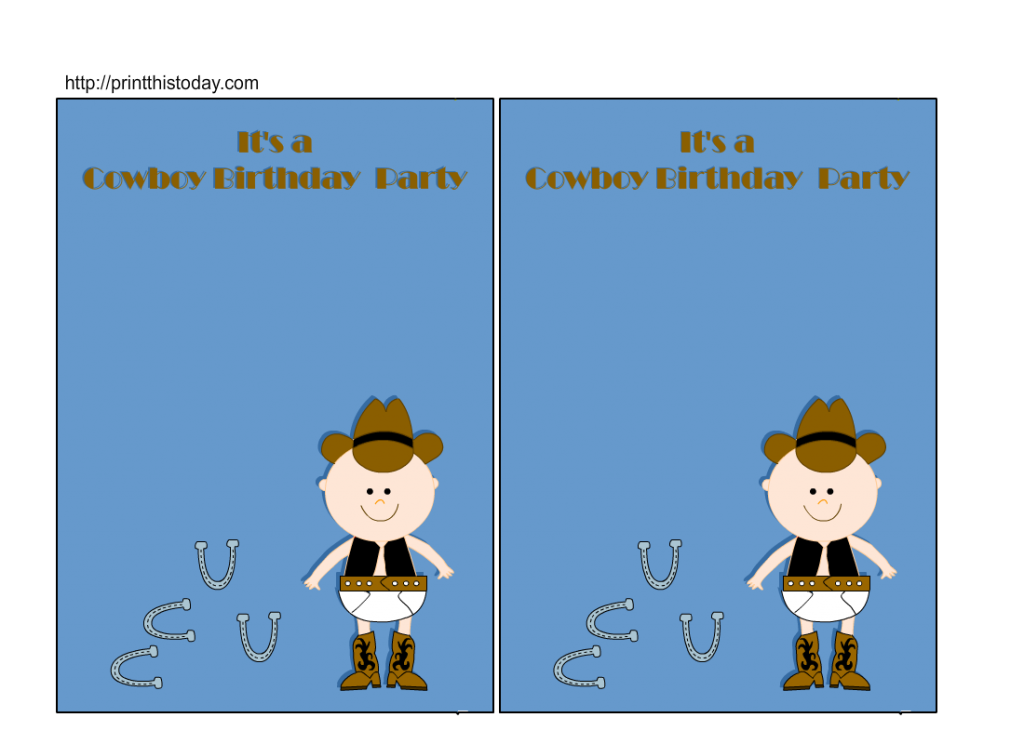 Free Printable Cowboy Birthday Party Invitations