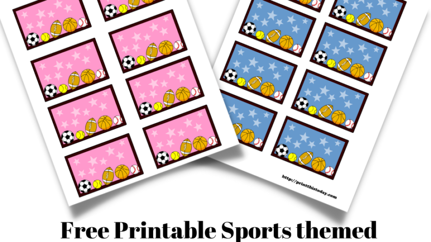 Free Printable Sports themed Baby Shower Labels