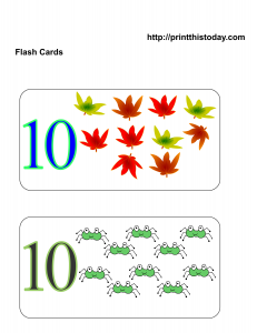 Number 10 math flashcards