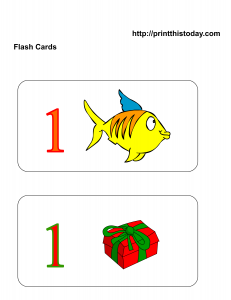 number 1 flash cards