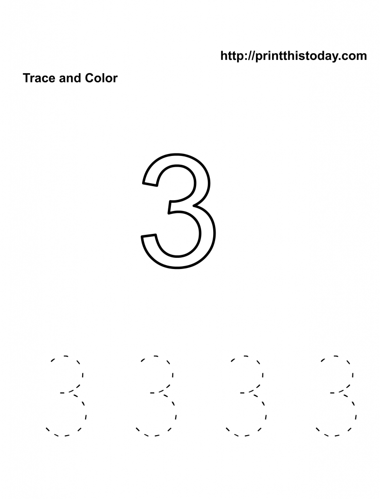 Free Kindergarten Math Worksheets Number Three 3   Number3 791x1024 