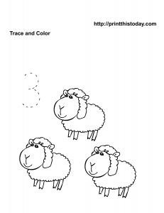 Kindergarten math worksheet with sheep