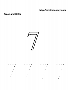 free number 7 math worksheet