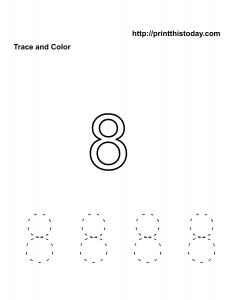 Free printable number 8 kindergarten math worksheet