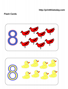 Number 8 math flashcards