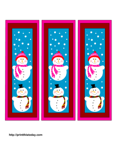 Free Printable Bookmarks with snowman