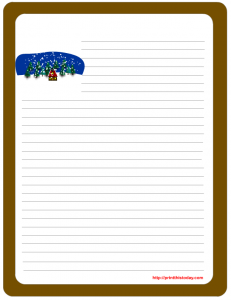 Free printable winter letter pad stationery