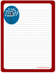 Free Printable winter letter-pad stationer printable