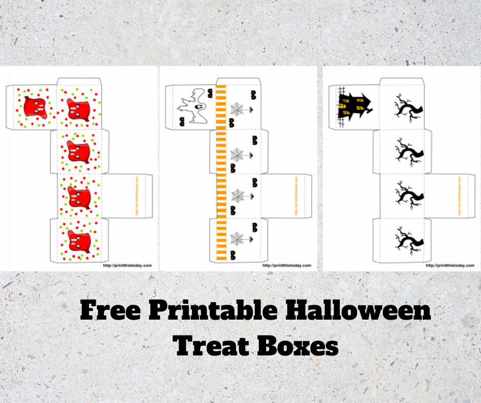 Free Printable Halloween Treat Boxes Templates