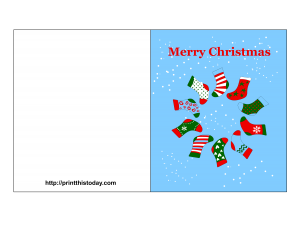Free Printable Christmas Card with Stockings