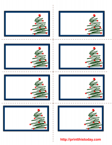 Free Printable Christmas Labels with Trees