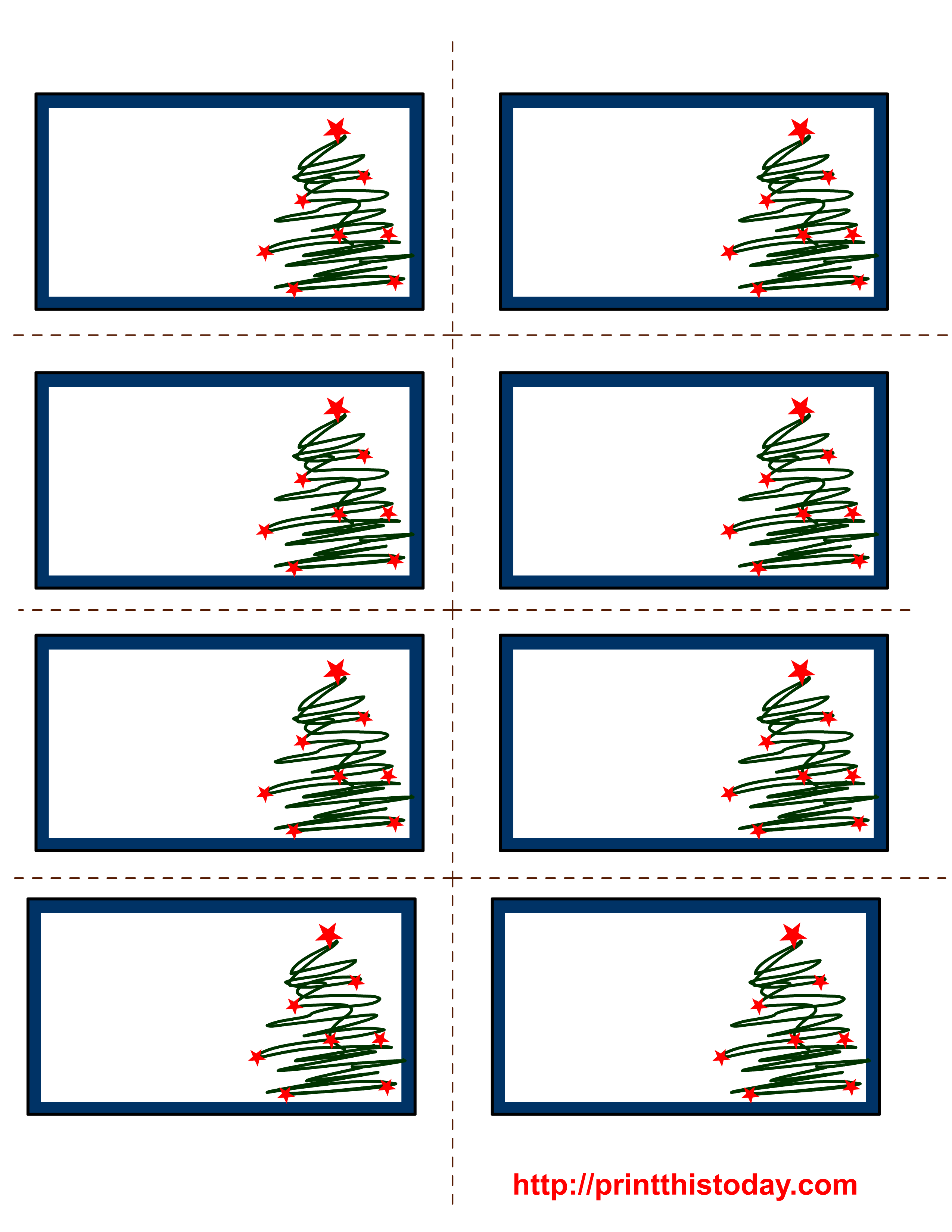 Free Printable Christmas Labels with Trees