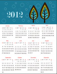 free printable 2012 Calendar