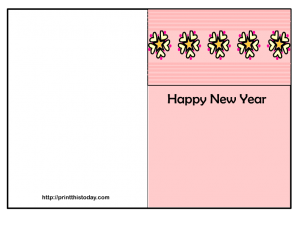 free printable new year card with flowers