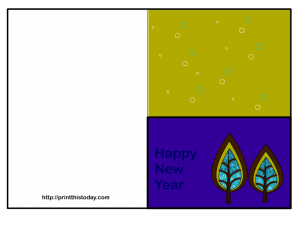 Happy New year Card with Trees