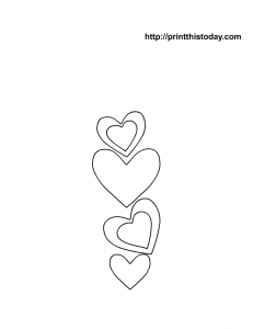 coloring page with hearts