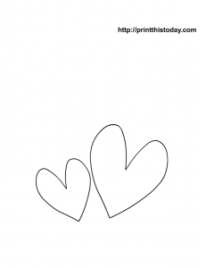 free printable coloring page with two hearts