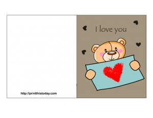 free printable love card for her with teddy bear