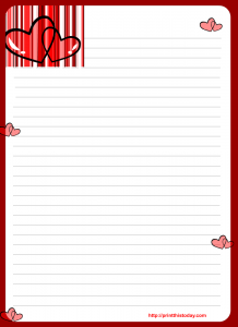 Free Printable Love letter pad stationery 