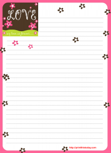 Free printable love letter pad design