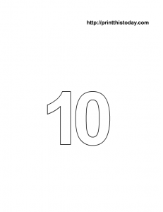 free printable number 10 math coloring page
