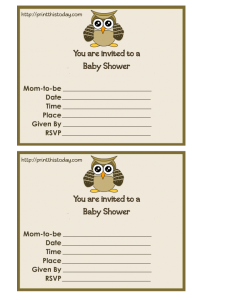 free printable invitations for owl themed baby shower