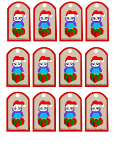 Cute Owl Christmas Favor Tags