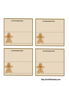 Gingerbread-man Christmas Place Cards