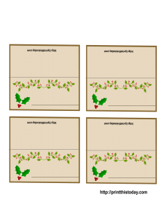 Mistletoe Christmas Place Cards 