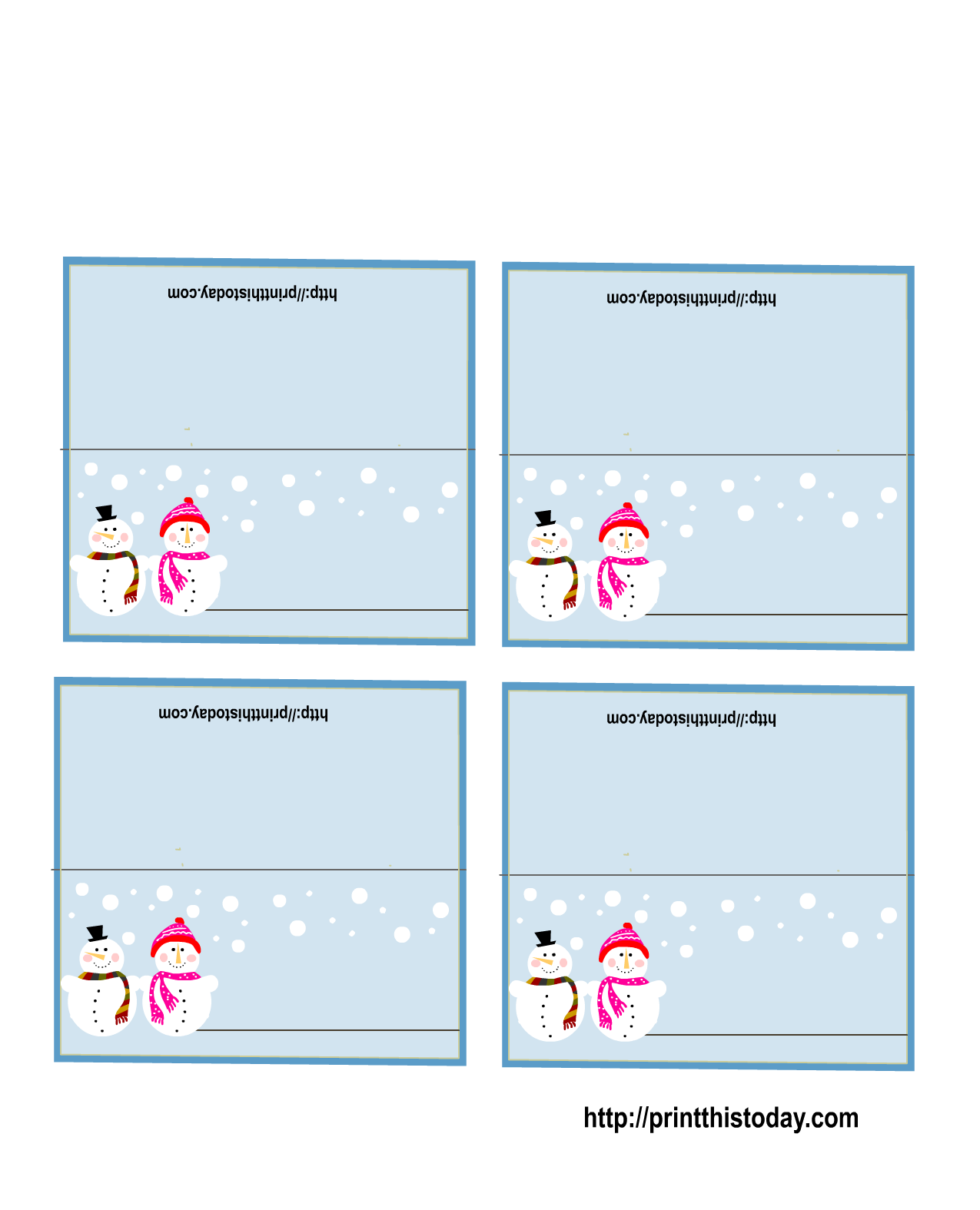 Free Printable Christmas Place-Cards Inside Free Template For Place Cards 6 Per Sheet