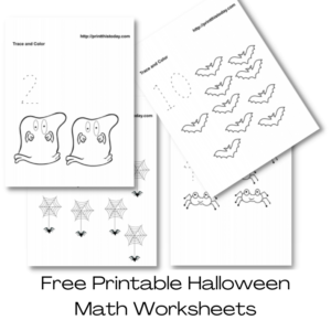 Free Printable Halloween Math Worksheets for Pre-School and Kindergarten