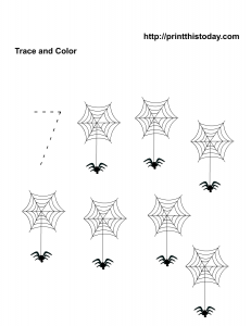 Number seven math tracing worksheet for preschool