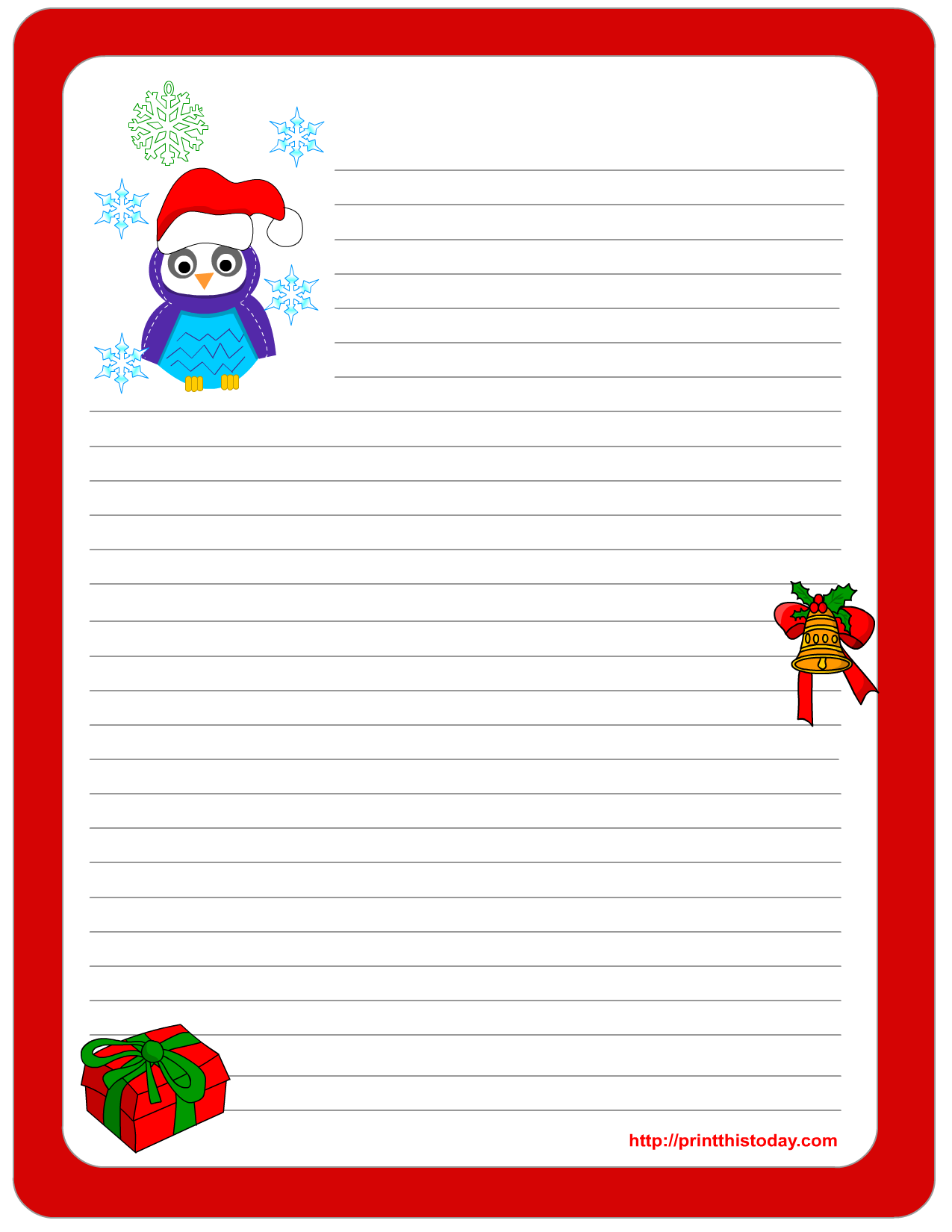 Owl Christmas Printable Stationery, Bookmarks, Candy-wrappers, Labels ...