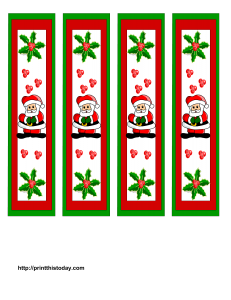 Christmas Bookmarks featuring Santa Claus