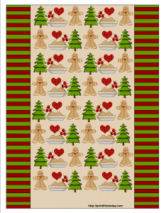 Christmas Candy Wrappers with Gingerbread man, Pie, Hearts and Christmas Tree