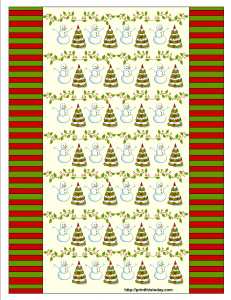 Candy Wrappers with snowman, Christmas tree and Christmas Vine 